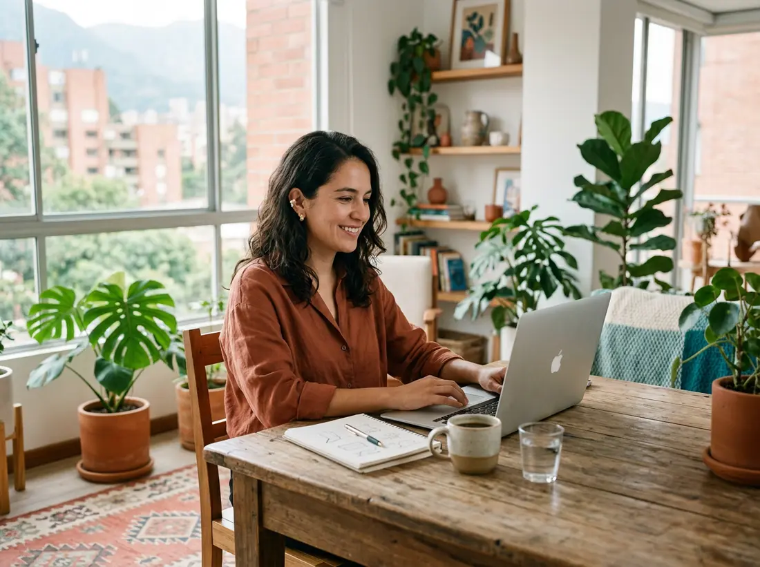 Freelancer trabajando con su laptop